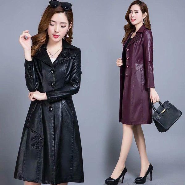 plus size 7xl 8xl leather jacket women long coat 2021 fall spring loose pu windbreaker female slim jackets women's & faux, Black
plus size 7xl 8xl leather jacket women long coat 2021 fall spring loose pu windbreaker female slim jackets women's & faux, Black