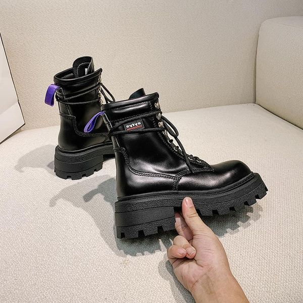 boots short and the same of boots, women's square high rise thick sole leather head lace up purple, Black
boots short and the same of boots, women's square high rise thick sole leather head lace up purple, Black
