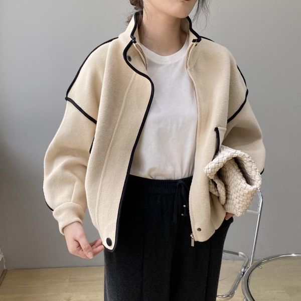 women's jackets nice autumn women jacket coat stand collar open stitch loose style s for streetwear, Black;brown
women's jackets nice autumn women jacket coat stand collar open stitch loose style s for streetwear, Black;brown