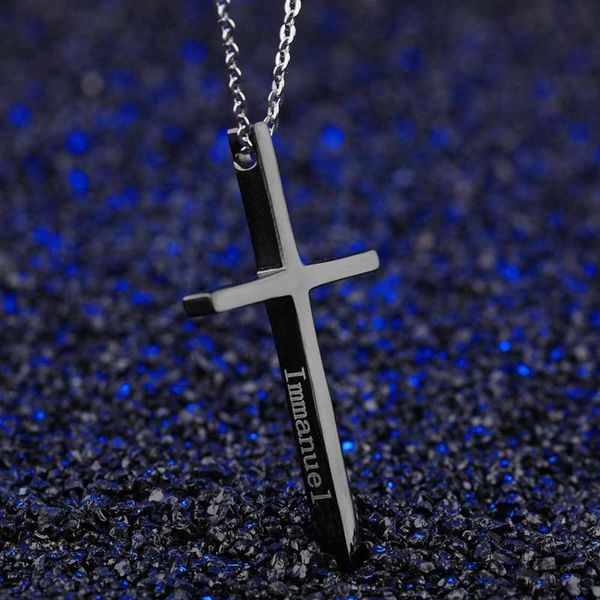 pendant necklaces cross couple necklace for women men immanuel romantic fashion jewelry stainless steel valentine's day gift, Silver
pendant necklaces cross couple necklace for women men immanuel romantic fashion jewelry stainless steel valentine's day gift, Silver