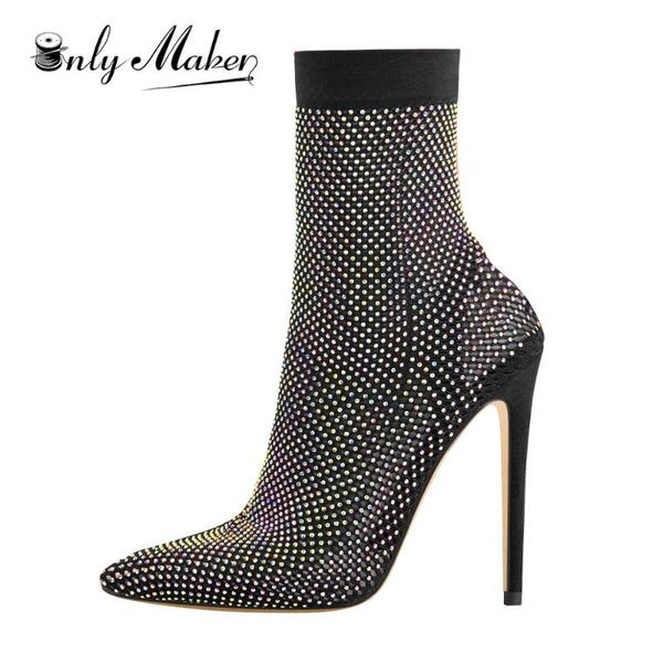 boots onlymaker women's fishnet pointed toe rhinestone booties fashion mesh stocking stiletto high heels slip-on big size5-us15, Black
boots onlymaker women's fishnet pointed toe rhinestone booties fashion mesh stocking stiletto high heels slip-on big size5-us15, Black