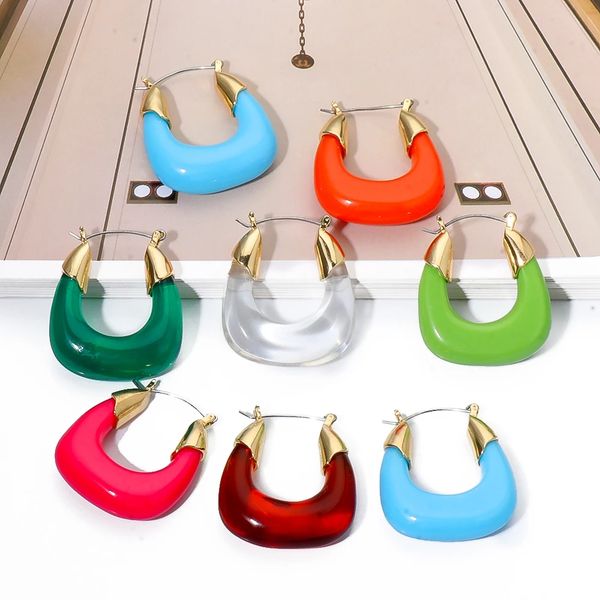 retro color transparent resin epoxy hoop earrings for woman statement drop dangle earrings trendy jewelry accessories, Silver
retro color transparent resin epoxy hoop earrings for woman statement drop dangle earrings trendy jewelry accessories, Silver