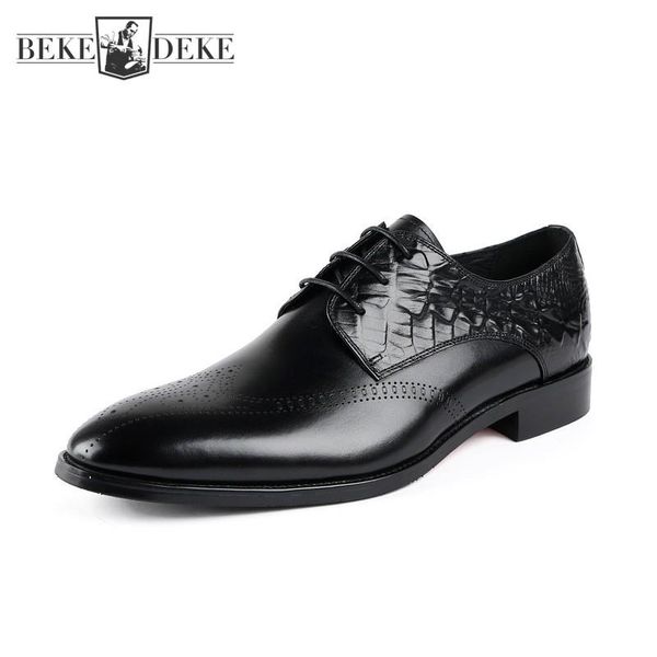 dress shoes vintage carving derby genuine leather men business lace up pointed toe mens design wedding formal, Black
dress shoes vintage carving derby genuine leather men business lace up pointed toe mens design wedding formal, Black