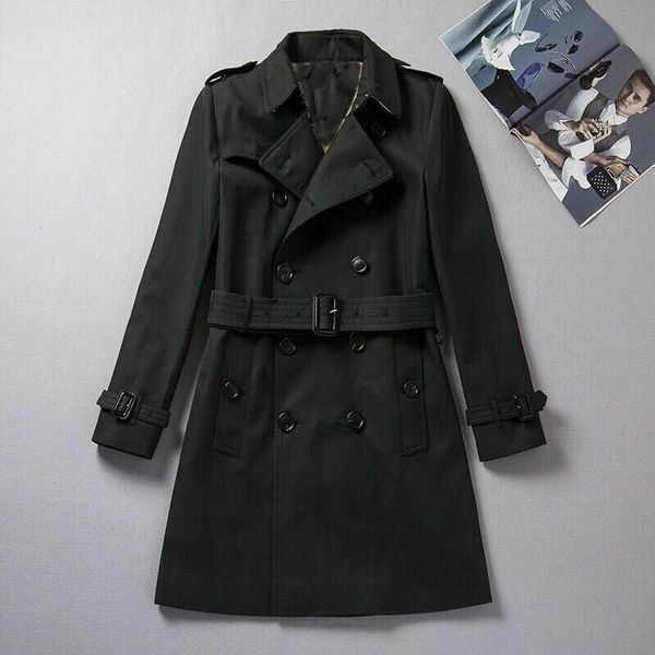 men's mid-length trench coat loose black double-breasted windbreaker gabadian cotton british style autumn and winter jacket 014, Tan;black
men's mid-length trench coat loose black double-breasted windbreaker gabadian cotton british style autumn and winter jacket 014, Tan;black
