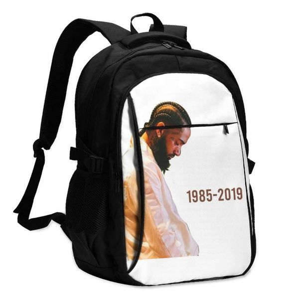 backpack nipsey hussle backpacks fun charging usb running girl breathable bags