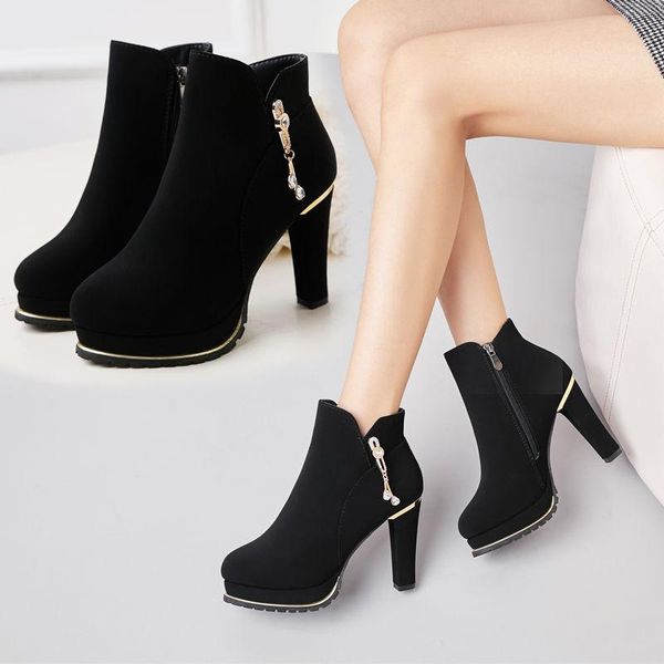 fashion shoes women 2021 autumn thick heel high women's pendant korean side zipper increased single boots, Black
fashion shoes women 2021 autumn thick heel high women's pendant korean side zipper increased single boots, Black