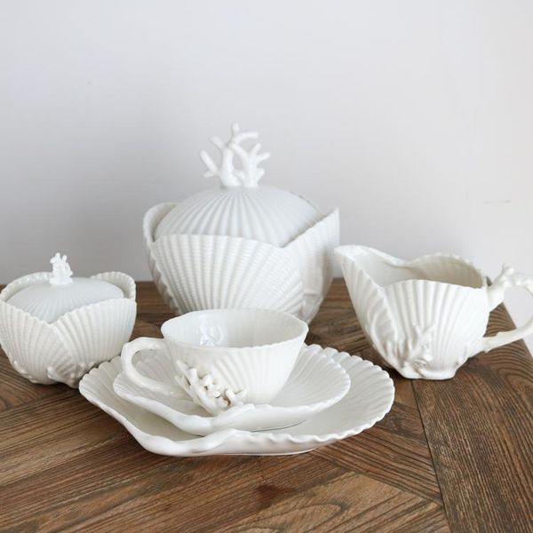cups & saucers high-end coral shell relief series coffee cup and saucer milk jug/shell plate container
cups & saucers high-end coral shell relief series coffee cup and saucer milk jug/shell plate container