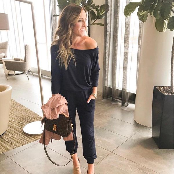 women's jumpsuits & rompers beautiful long-sleeved monkeys show tall shoulders and autumn color, Black;white
women's jumpsuits & rompers beautiful long-sleeved monkeys show tall shoulders and autumn color, Black;white