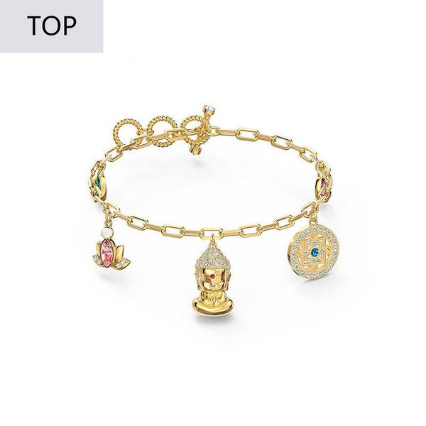 link, chain swa 1:1 turn fortune buddha bracelet female lotus gold color fashion, Black
link, chain swa 1:1 turn fortune buddha bracelet female lotus gold color fashion, Black