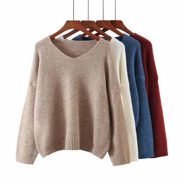 women's sweaters causal women soft sweater pullovers 2021 fashion ladies v-neck loose streetwear female warm girl chic, White;black
women's sweaters causal women soft sweater pullovers 2021 fashion ladies v-neck loose streetwear female warm girl chic, White;black