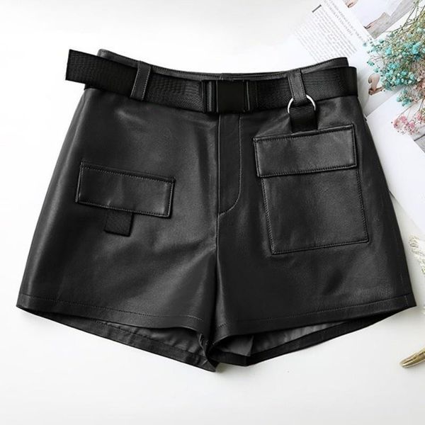 women's shorts legitimate leather shorts, high waist bands, broad leg, lambskin pocket, urban, sexy, White;black
women's shorts legitimate leather shorts, high waist bands, broad leg, lambskin pocket, urban, sexy, White;black