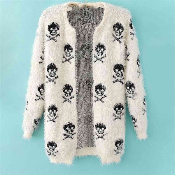 korean fashion skull for womens sweaters women gothic clothing autumn and winter o neck long knitted cardigan white black streetwear
korean fashion skull for womens sweaters women gothic clothing autumn and winter o neck long knitted cardigan white black streetwear