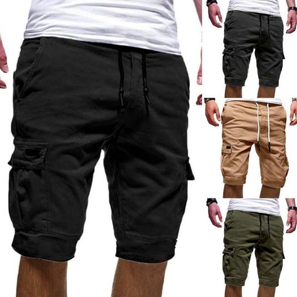 men's shorts 50% summer casual men solid color cargo multi-pockets drawstring fifth pants, White;black
men's shorts 50% summer casual men solid color cargo multi-pockets drawstring fifth pants, White;black