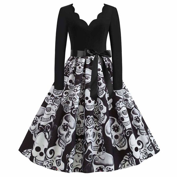 casual dresses halloween for women vintage party 2021 long sleeve v-neck printing dress elegant gown, Black;gray
casual dresses halloween for women vintage party 2021 long sleeve v-neck printing dress elegant gown, Black;gray