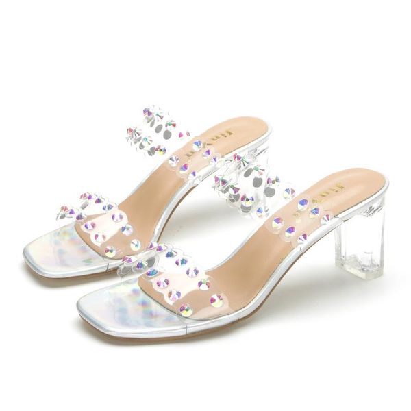 size35-44 summer fashion crystal diamond slides clear pvc transparent slippers women shoes peep toe high heels mules dress pumps, Black
size35-44 summer fashion crystal diamond slides clear pvc transparent slippers women shoes peep toe high heels mules dress pumps, Black