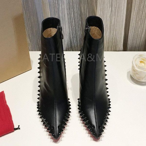 boots slim high heel ankle women pointy toe genuine leather short female runway fashion rivet design high-heel, Black
boots slim high heel ankle women pointy toe genuine leather short female runway fashion rivet design high-heel, Black
