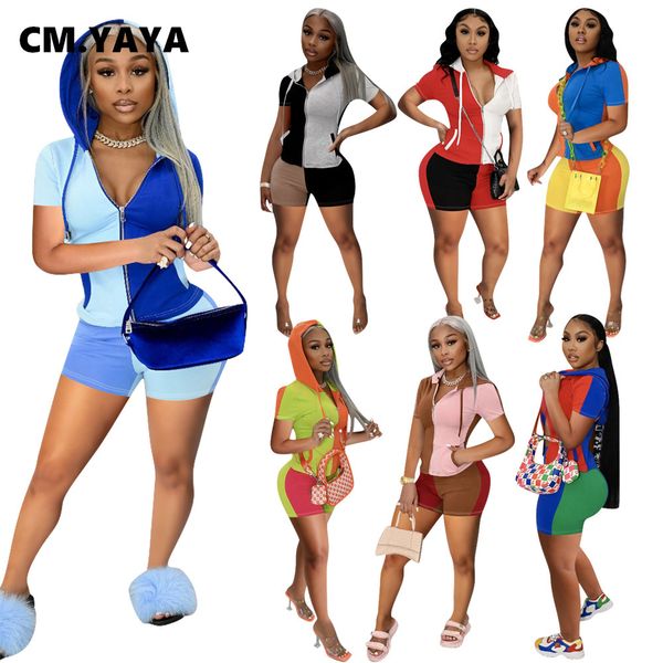 fashion patchwork womens set outfits acitve short sleeve hooded and shorts two piece set sport trasuit sweatsuitby air, White
fashion patchwork womens set outfits acitve short sleeve hooded and shorts two piece set sport trasuit sweatsuitby air, White