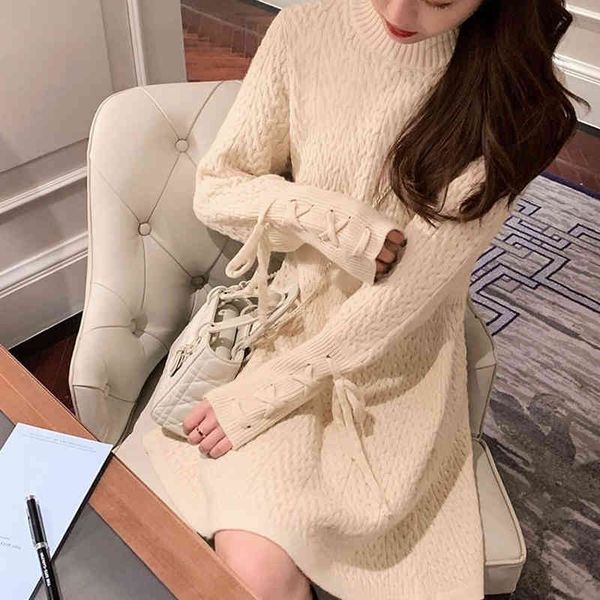 winter knit one piece dress korean casual long sleeve elegant mini dress women lace-up sweet office sweater dress 2021 spring 210325, Black;gray
winter knit one piece dress korean casual long sleeve elegant mini dress women lace-up sweet office sweater dress 2021 spring 210325, Black;gray