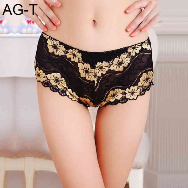 xiaotianer 8816l lace hollow low waist women's underwear (same 618xl, 718xxl), Black;pink
