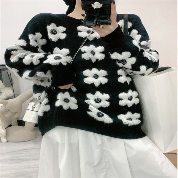 women's sweaters fancy winter sweet mesh flowers lazy style big-size sweaters elegant exit solid clothing matching jumpers mptf, White;black
women's sweaters fancy winter sweet mesh flowers lazy style big-size sweaters elegant exit solid clothing matching jumpers mptf, White;black