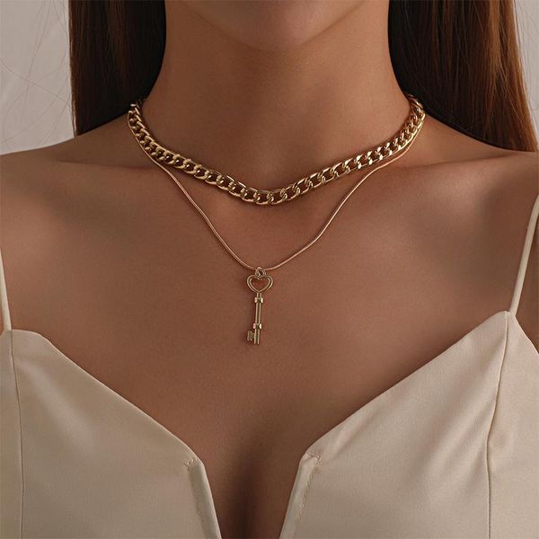 pendant necklaces fashion heart-shaped key metal necklace punk geometry double layer gold silver color choker women's party jewelry gif
pendant necklaces fashion heart-shaped key metal necklace punk geometry double layer gold silver color choker women's party jewelry gif