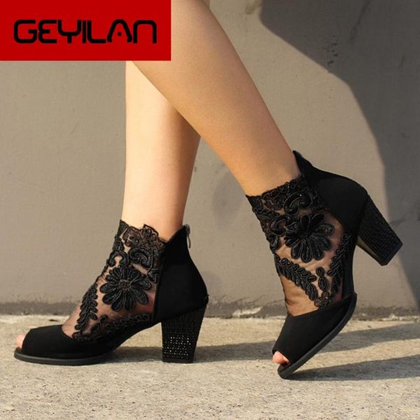 dress shoes summer women lace mesh zip peep toe sandals female pumps women's square high heel fashion ladies plus size, Black
dress shoes summer women lace mesh zip peep toe sandals female pumps women's square high heel fashion ladies plus size, Black
