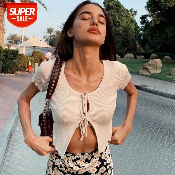 cropped lace up short sleeve hollow out front split hem o-neck slim women fashion summer new streetwear #me91, White
cropped lace up short sleeve hollow out front split hem o-neck slim women fashion summer new streetwear #me91, White
