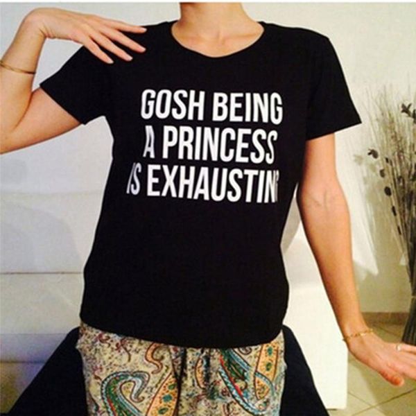 women's t-shirt fashion casual loose t shirt short sleeve gosh being a princess english printed o-neck summer t-shirts women, White
women's t-shirt fashion casual loose t shirt short sleeve gosh being a princess english printed o-neck summer t-shirts women, White