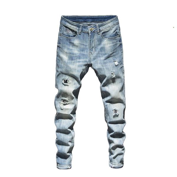 men's jeans ripped for men slim fit retro blue stretch streetwear hip hop patchwork torn motorcycle pants male biker
men's jeans ripped for men slim fit retro blue stretch streetwear hip hop patchwork torn motorcycle pants male biker