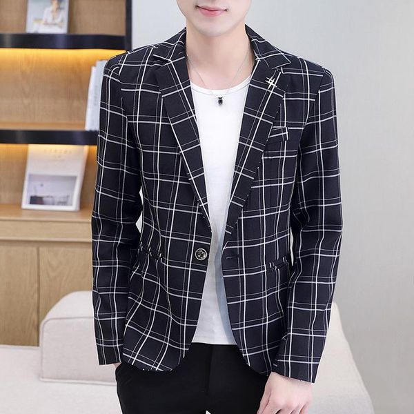 men's suits & blazers classic plaid early fall 2021 personalized versatile fashion handsome masculino coat business, White;black
men's suits & blazers classic plaid early fall 2021 personalized versatile fashion handsome masculino coat business, White;black