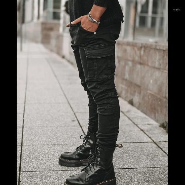 men's jeans men skinny pockets denim cargo combat pants slim fit trouser bottoms 2021 fashion outwear, Blue
men's jeans men skinny pockets denim cargo combat pants slim fit trouser bottoms 2021 fashion outwear, Blue