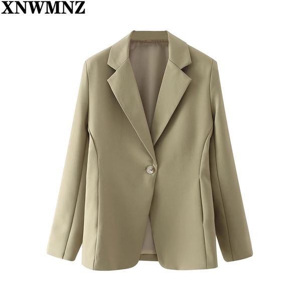 spring women one button solid blazer coat vintage notched collar pocket fashion female casual chic blazers 210520, White;black
spring women one button solid blazer coat vintage notched collar pocket fashion female casual chic blazers 210520, White;black