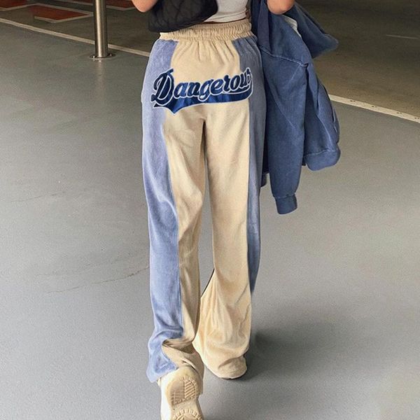 women's pants & capris casual velvet letter embroidery loose women autumn high waist drawstring long trousers patchwork streetwear swea, Black;white
women's pants & capris casual velvet letter embroidery loose women autumn high waist drawstring long trousers patchwork streetwear swea, Black;white