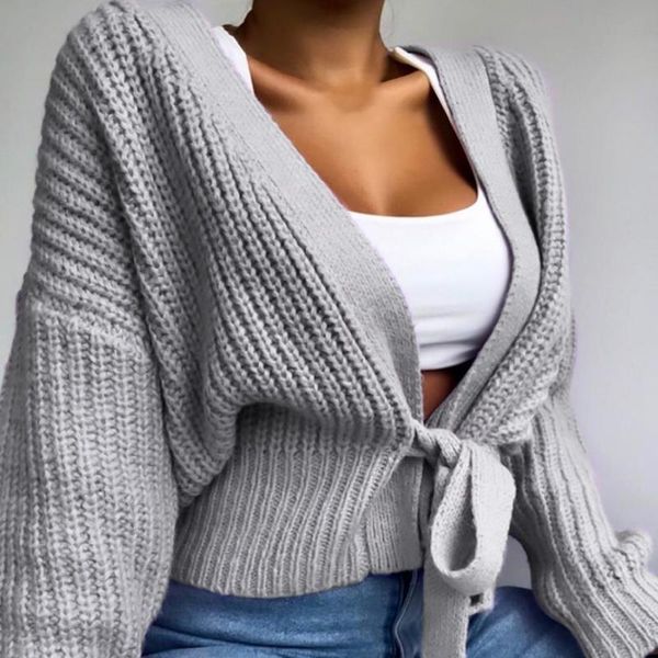 women's knits & tees autumn winter casual women cardigan sweater lace-up knot loose v-neck knit long sleeve wrap female sweaters knitte, White
women's knits & tees autumn winter casual women cardigan sweater lace-up knot loose v-neck knit long sleeve wrap female sweaters knitte, White