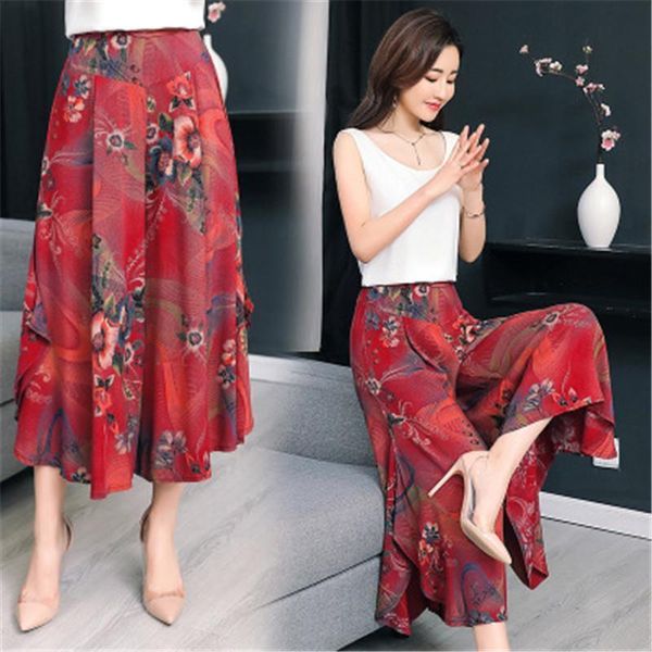 wide leg summer nine womens capri fashion plus size skirt chiffon elastic high waist pantalones mujer print female, Black;white
wide leg summer nine womens capri fashion plus size skirt chiffon elastic high waist pantalones mujer print female, Black;white