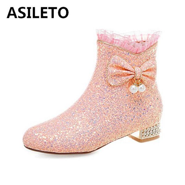 sweet princess ankle boots bowtie pearl crystal sequined cloth round toe shiny zip 2.5cm short heel us12 pink a4213, Black
sweet princess ankle boots bowtie pearl crystal sequined cloth round toe shiny zip 2.5cm short heel us12 pink a4213, Black