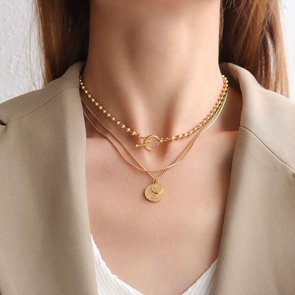 three-layers 3 options women necklaces pendants queen portrait good titanium material jewelry gift with box, Silver
three-layers 3 options women necklaces pendants queen portrait good titanium material jewelry gift with box, Silver