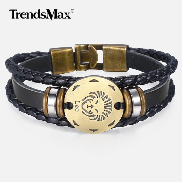 12 zodiac sign horoscope men's leather bracelet vintage retro charm wristband male jewelry gifts for men leo cancer aries lbm136, Golden;silver
12 zodiac sign horoscope men's leather bracelet vintage retro charm wristband male jewelry gifts for men leo cancer aries lbm136, Golden;silver