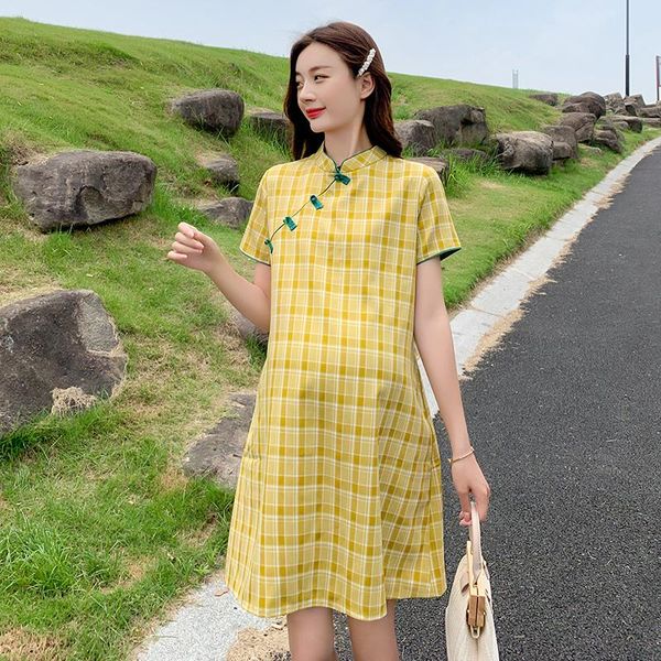 65420# maternity dress summer cotton mandarin collar loose stylish pregnant women mom dresses, White
65420# maternity dress summer cotton mandarin collar loose stylish pregnant women mom dresses, White