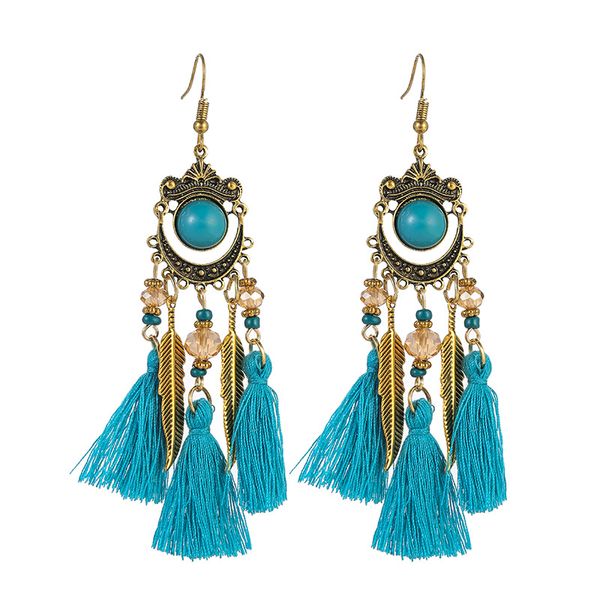 vintage ethnic long tassel dangle earring acrylic bead crystal rice beads crescent feather earrings for women, Silver
vintage ethnic long tassel dangle earring acrylic bead crystal rice beads crescent feather earrings for women, Silver