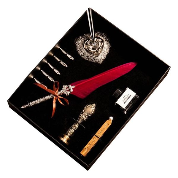 fountain pens vintage quill feather dip pen writing ink 5 nibs heart holder gift box
fountain pens vintage quill feather dip pen writing ink 5 nibs heart holder gift box