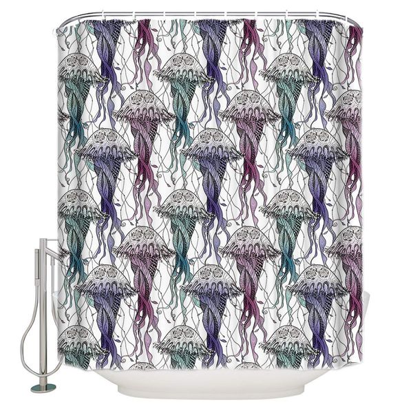 abstract ocean sea jellyfish marine life pattern waterproof shower curtain for bathroom, easy care machine washable polyester
abstract ocean sea jellyfish marine life pattern waterproof shower curtain for bathroom, easy care machine washable polyester