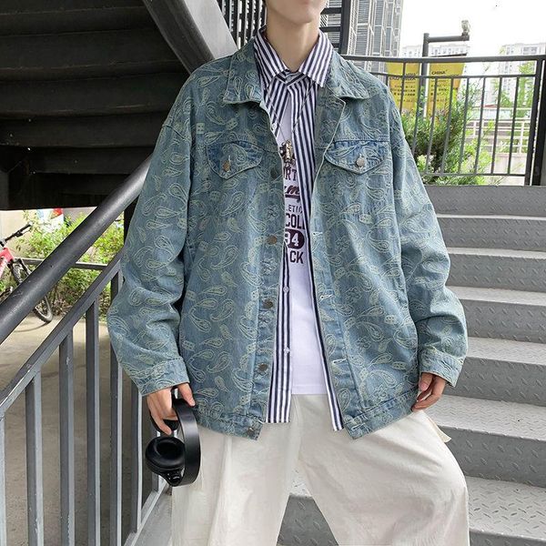 men's jackets 2021 autumn and winter youth loose hong kong style cashew flower printed denim jacket fashion casual top, Black;brown
men's jackets 2021 autumn and winter youth loose hong kong style cashew flower printed denim jacket fashion casual top, Black;brown