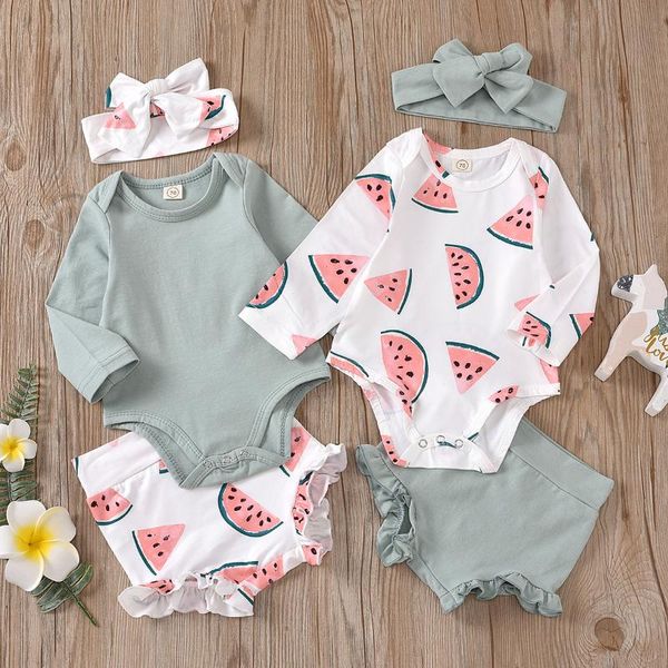fashion baby toddler girs long sleeve clothes watermelon print romper ruffle shorts suit hair band cotton set clothing sets, White
fashion baby toddler girs long sleeve clothes watermelon print romper ruffle shorts suit hair band cotton set clothing sets, White