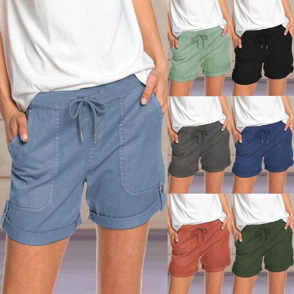 women's shorts women 2021 summer clothing casual plus size solid mid straight drawstring for, White;black
women's shorts women 2021 summer clothing casual plus size solid mid straight drawstring for, White;black