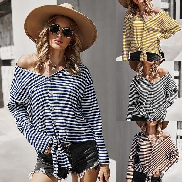 women's blouses & shirts spring ladies classic striped cardigan thin coat, White
women's blouses & shirts spring ladies classic striped cardigan thin coat, White
