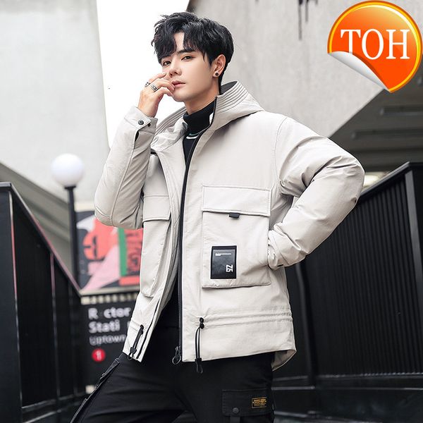 fashion man's warm short coat white duck down jacket new korean casual thick hooded tooling, Black
fashion man's warm short coat white duck down jacket new korean casual thick hooded tooling, Black