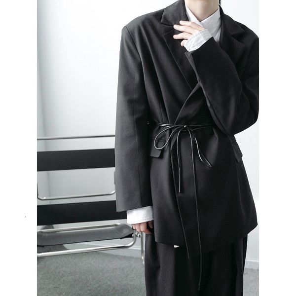 iefb /men's wear bandage waist notched collar black big size suit coat spring fashion loose streetwear blazers 9y4023 210524, White;black
iefb /men's wear bandage waist notched collar black big size suit coat spring fashion loose streetwear blazers 9y4023 210524, White;black