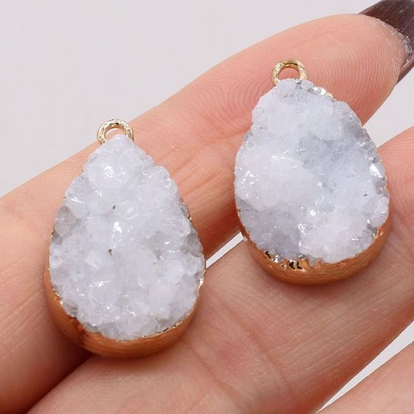 charms 1pc natural stone white drop crystal bud pendant beads handmade diy necklace bracelet earrings jewelry accessories gift making, Bronze;silver 
charms 1pc natural stone white drop crystal bud pendant beads handmade diy necklace bracelet earrings jewelry accessories gift making, Bronze;silver