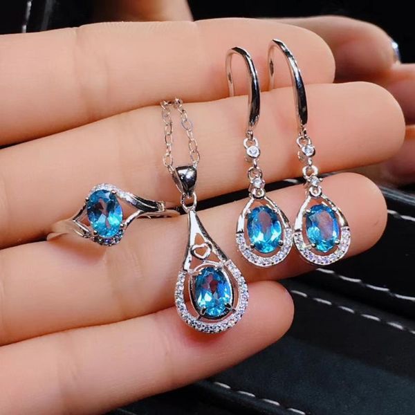 bracelet, earrings & necklace natural blue z ring pendant gemstone jewelry set s925 silver fashion water drop women party gift, Black
bracelet, earrings & necklace natural blue z ring pendant gemstone jewelry set s925 silver fashion water drop women party gift, Black